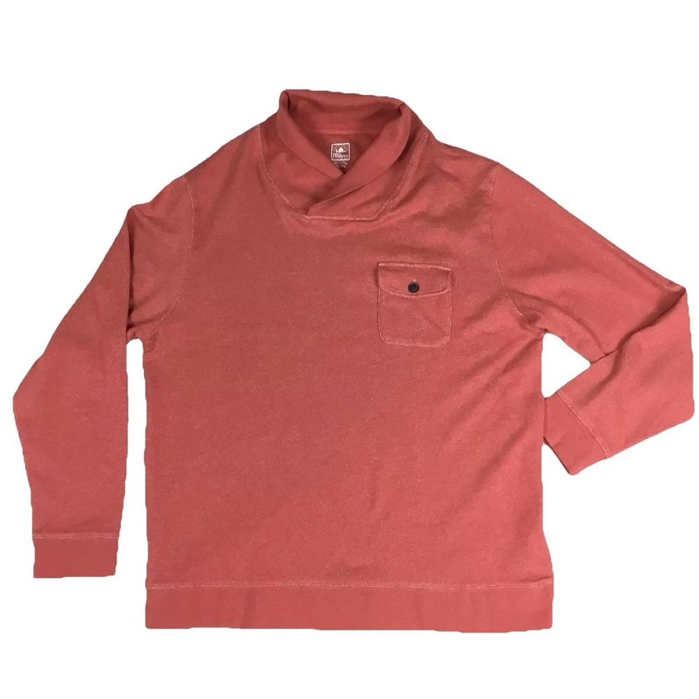 Pendleton Mens XXL Shawl Neck Pullover Sweatshirt‎ Coral Red Orange Cotton NWT